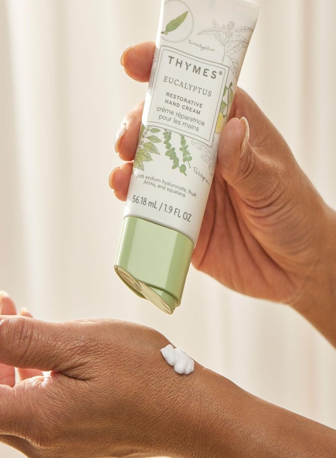 Thymes Restorative Hand Cream for Women & Men - Moisturizing Hand Cream Travel Size - Notes of Eucalyptus Oil, Lemon, Petitgrain, Bergamot, Lemongrass, & Lush Fir - Skin Care (Eucalyptus, 1.9 fl oz) - Image 4